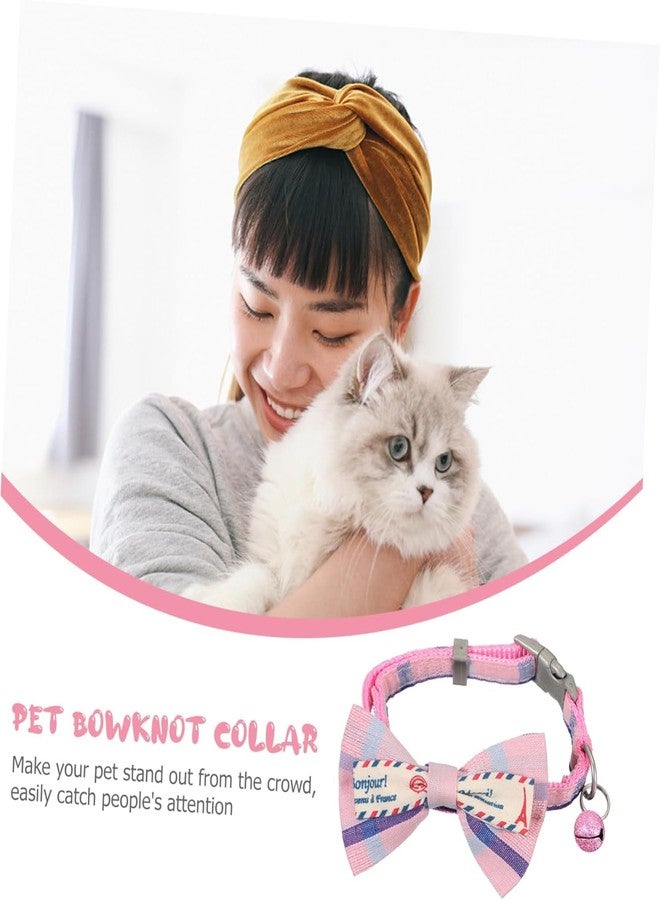 Pups&Pets طوق فيونكة للحيوانات الأليفة من Pups&Pets، طوق للكلاب والقطط الصغيرة، طوق مرصع بأحجار الراين للقطط والقطط الصغيرة، طوق عملي للقطط الصغيرة، طوق سلسلة للرقبة للقطط، أطواق للجراء والقطط الصغيرة، ربطة عنق بأجراس للقطط، بوليستر، عبوة من قطعة واحدة - Image 3